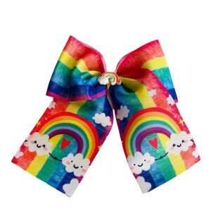 Rainbow Cheer Bow For Girls and Toddler Large Hair Bow Cute Gift Accessory NEW